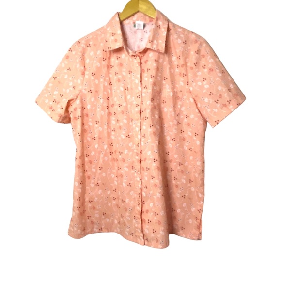 Sara Morgan snap button down shirt sleeve shirt w/front pocket. - Picture 9 of 10